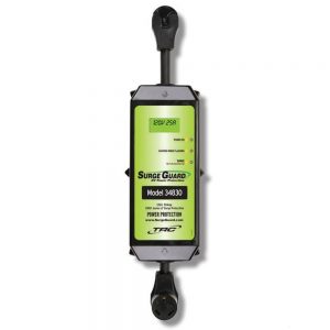 RV in line surge protector green